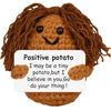 Funny Knitted Black Girl Doll With Positive Card - Adorable Long Hair Crochet Potato, Handmade Gift For Friends, Kids, Family, C