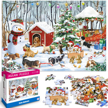 100 Piece Christmas Puzzle For Kids Ages 4-6 6-8 8-10 Christmas Ideal Gift For Boys Girls Jigsaw Puzzles 100 Pieces For Seniors(