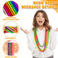 EOBOH 100PCS Mardi Gras Beads, Metallic Colorful Glow in The Dark Bead Necklaces, 33 Light up Neon Necklace for Costume Party Fa