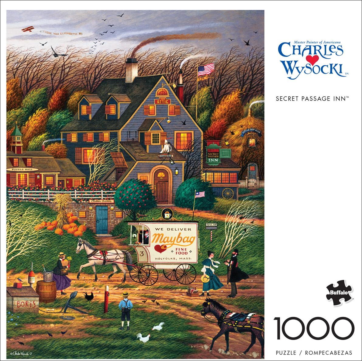 Buffalo Games 1000 Piece Jigsaw Puzzle - Secret Passage Inn - Large Multicolor - Challenging for Adults - Model 13315