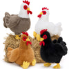 Tezituor 4 Pcs Large Chicken Stuffed Animals Set  12 Inch Realistic Big Stuffed Chick Plush Toy for Party Decoration  Cute Hen Chicken Plush Bulk for Boys Girls