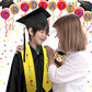 Unittype 4 Pcs Preschool Graduation Gown Cap with Tassel Graduation Stole Stuff Plush Bear Set for Kids Graduation Gifts (Black)
