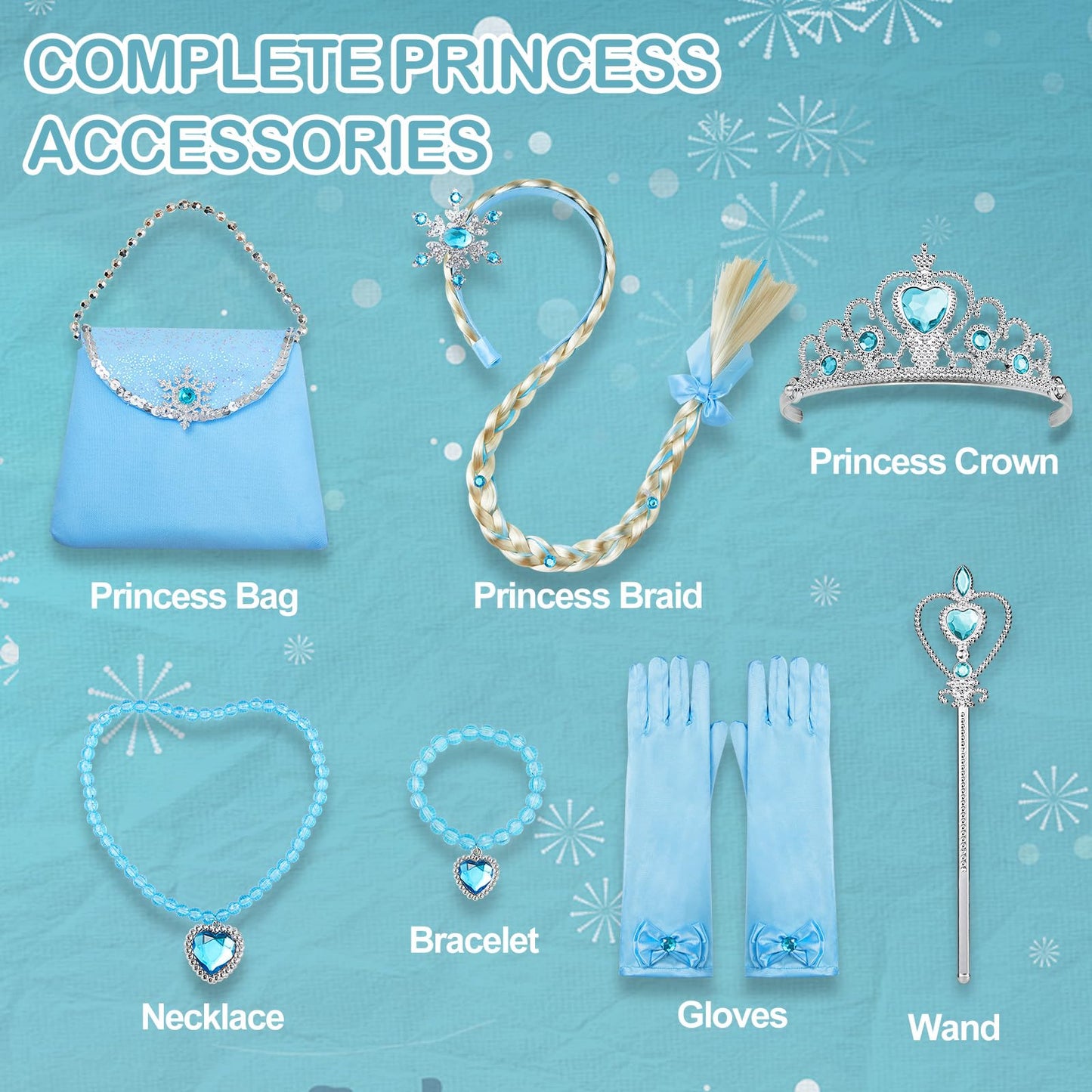 Davvew Princess Dress Light Up Halloween Costumes For Girls Age 3-10 Year Old Costume For Kids Toddler Dress Up Clothes