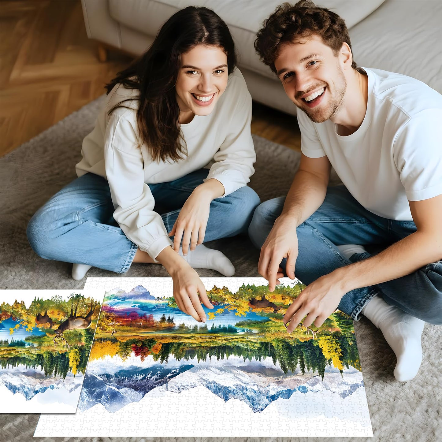 MAXZN 2000 Piece Jigsaw Puzzle, Scenic Lake Reflection, Eco-Friendly Paper, Large 39" x 28"