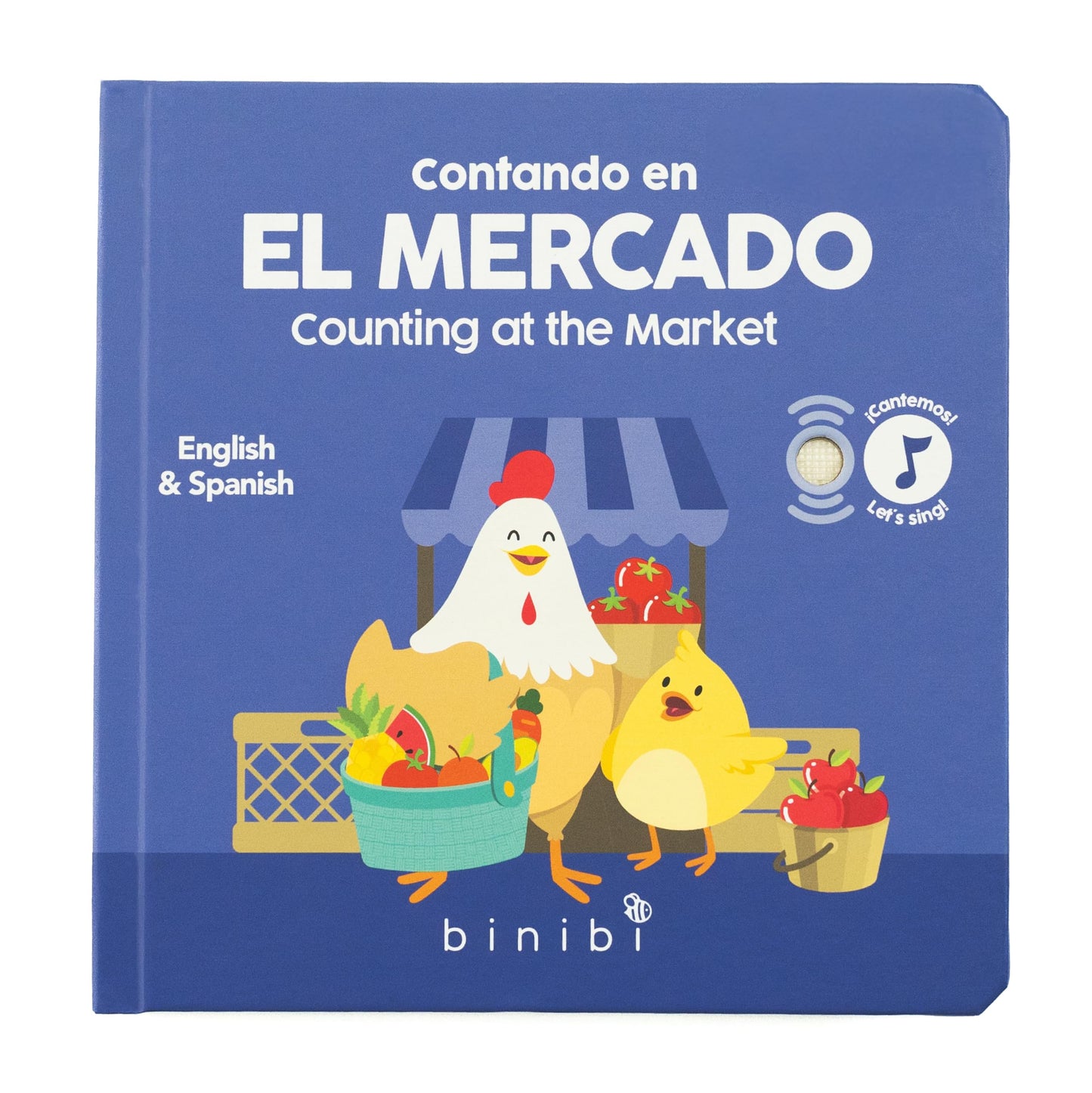 Binibi Spanish Musical Book Counting At The Market | Spanish Learning For Kids | Bilingual Children'S Book | Bilingual Book For Babies & Toddlers 1-3 | Libro En Español Para Bebés
