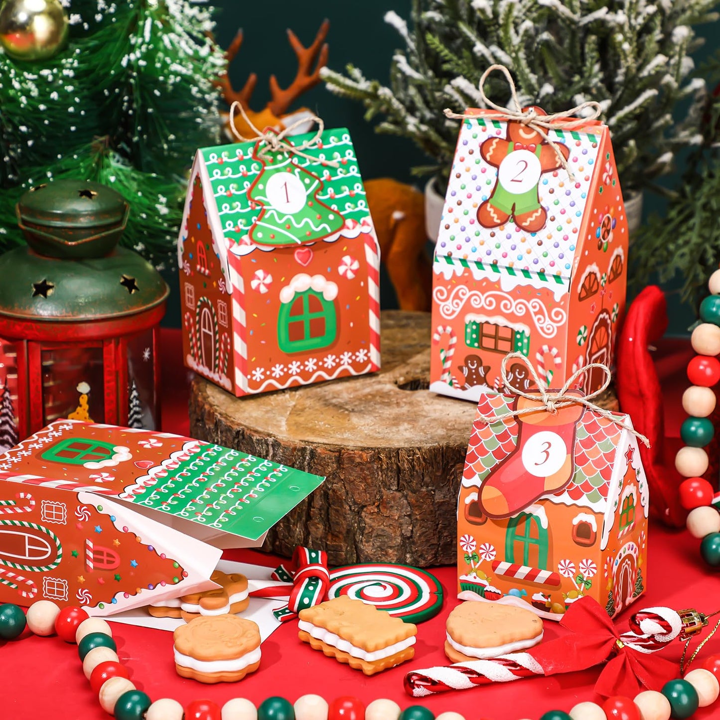 Woanger 24 Empty Advent Calendar Boxes To Fill, Christmas Advent Calendar 24 Days Advent Countdown Gift Boxes Christmas Gingerbr