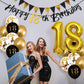 Jobkoo 18Th Birthday Decorations, Black Gold 18Th Birthday Party Decoration For Boys Girls Golden Black 18Th Birthday Balloons C