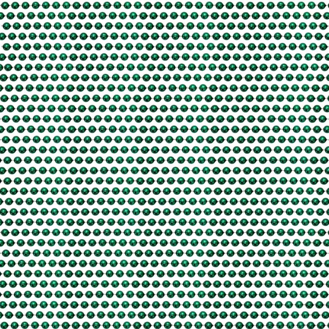 33 inch 07mm Round Metallic Dark Green Mardi Gras Beads - 6 Dozen (72 Necklaces)