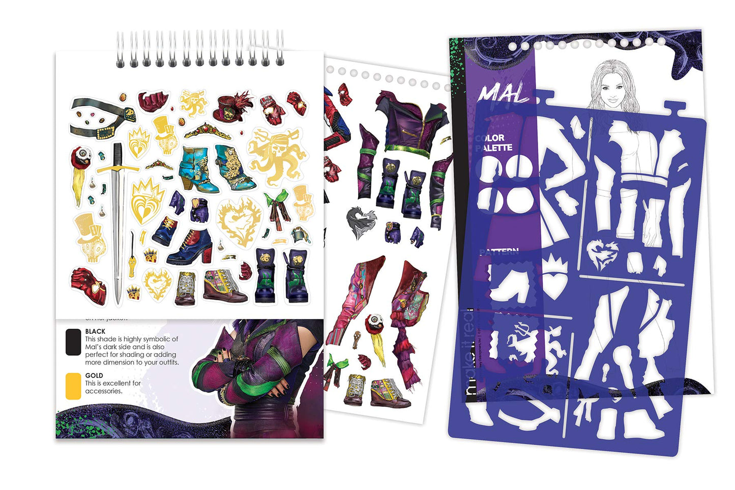 Make It Real - Disney Descendants 3 Sketchbook. Fashion Design Drawing and Coloring Book for Girls. Includes Evie and Descendant