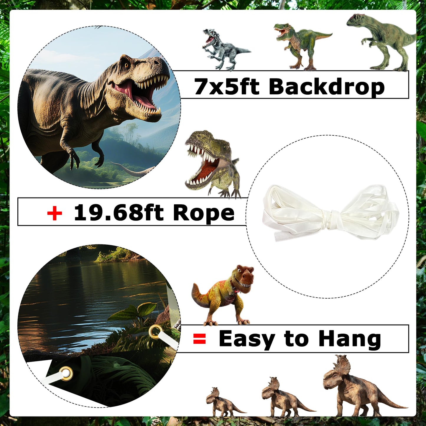 7x5ft Dinosaur Backdrop Dinosaur Park Theme Backdrop Tropical Jungle Decor Dino Birthday Party Decorations Prehistoric Party Sup
