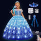 Ciyti Light Up Girls Halloween Costume Snow Princess Dress Ice Christmas Costumes Toddler Kids Costume With Accessories, Blue