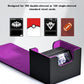 Zlca Card Deck Box For Trading Cards, Mtg Commander Deck Box Holds 120+ Single Sleeved Cards, Leather Magnetic Card Storage Box Fits For Tcg Ccg Magic Cards (Black& Purple)