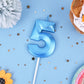 PHD CAKE 2.76 Inch Diamond Blue 5 Number Birthday Candles, Blue Number Candles, Cake Number Candles, Party Celebration