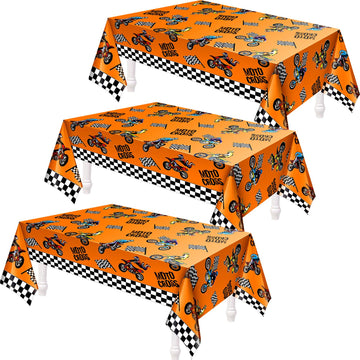 Patelai Dirt Bike Birthday Party Decorations Tablecloths Motorcycle Dirt Bike Theme Table Covers Checkered Racing Baby Shower Pa