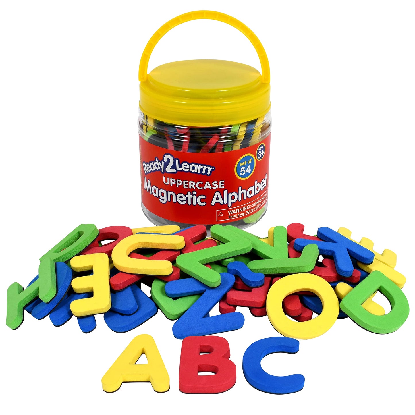 Ready 2 Learn Magnetic Alphabet - Uppercase - 52 Letters - Kids Foam Letter Magnets For The Classroom, Refrigerator Or White Board - Large Magnets For Better Attraction