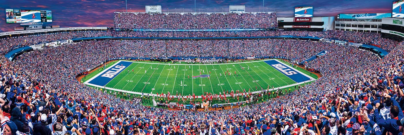 Masterpieces 1000 Piece Sports Jigsaw Puzzle - Nfl Buffalo Bills Center View Panoramic - 13''X39''