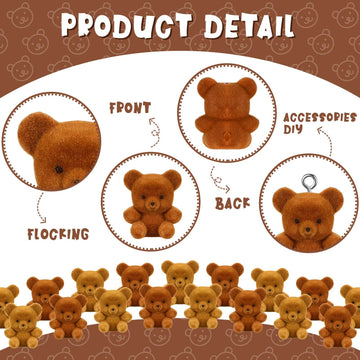 Hungdao 18 Pcs Valentine'S Day Miniature Flocked Plush Mini Bears Stuffed Bear Decorations For Birthday Cake Wedding Decorations