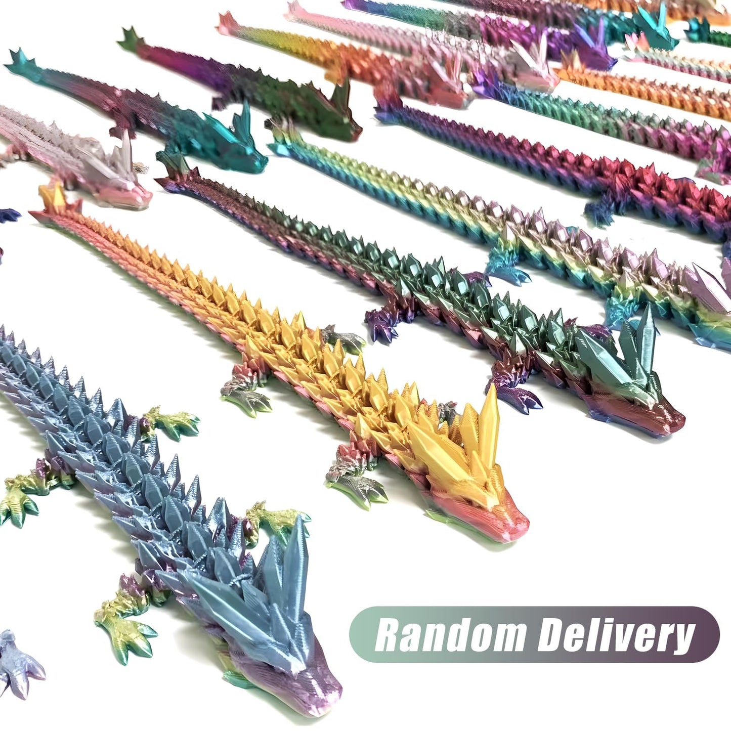 3D Printed Dragon Eggs with Dragon Inside - Fun Fidget Figurine Toys  Easter Basket Stuffers Surprise Mystery Crystal Printing Dragon Egg mature-themed Home Office Desk Decor Toy Gifts (Rainbow Colors)