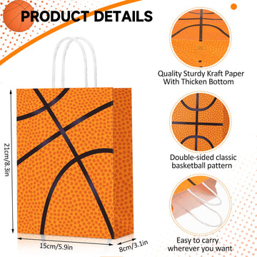 30 Pcs Basketball Tennis Party Bags Baseball Tennis Gift Goodie Favor Bags Treat Candy Goody Bags Party Decorations Birthday Bag