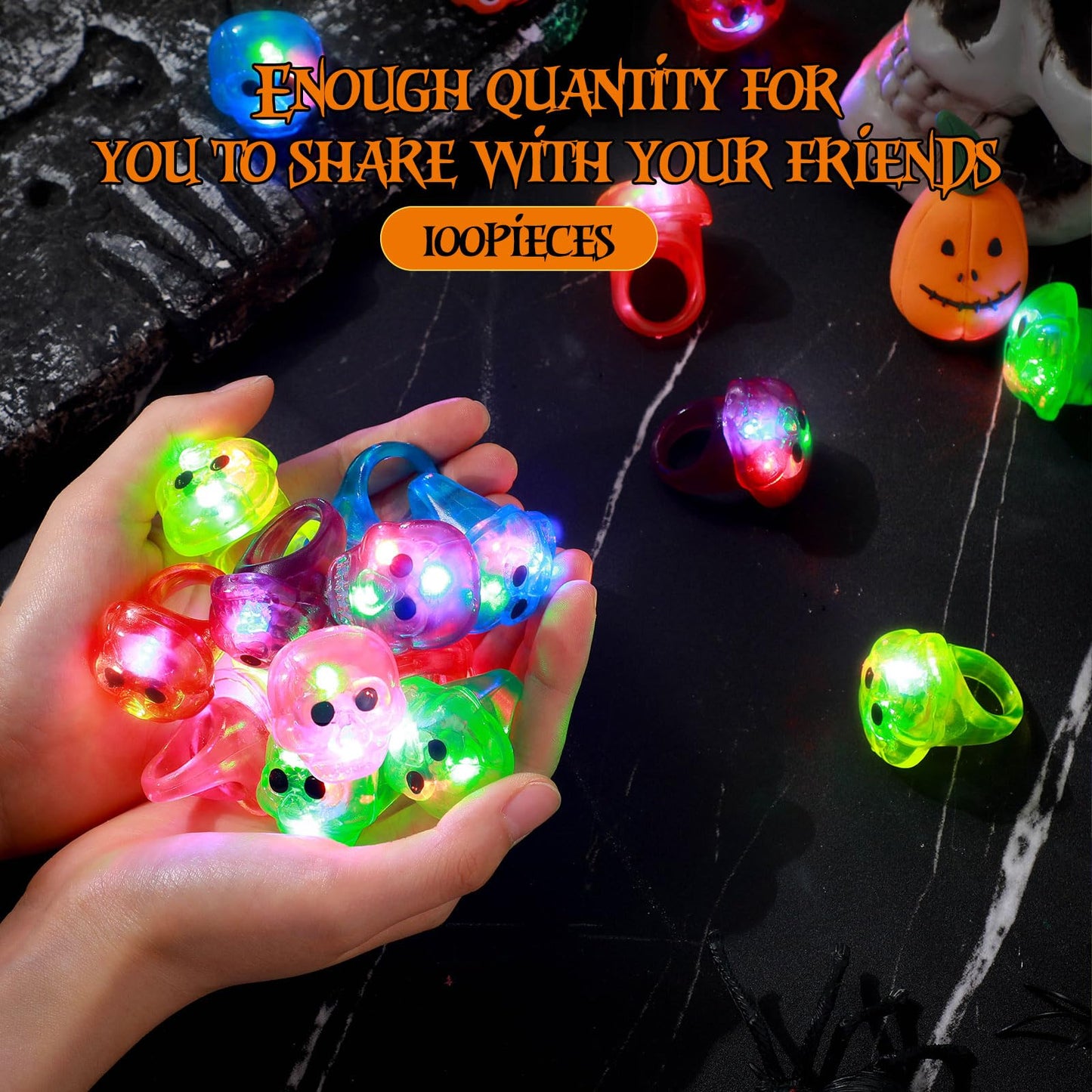 Sosation 100 Pcs Light Up Ring Led Flashing Ring Glow In The Dark Bumpy Jelly Ring Finger Light Birthday Party Favors Light Up B