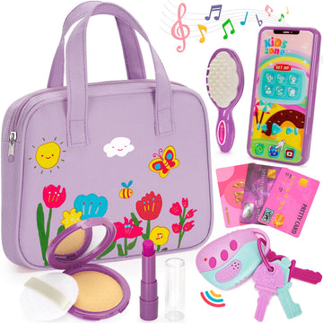 Officygnet Toy For Girls 1 2 3 Years Old, Toddler Purse Girl Toys With Pretend Makeup Kit, Pretend Princess Play Purse Toys For
