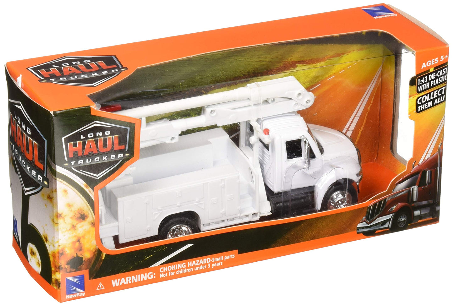 New Ray International 4200 Line Maintenance Service Truck White Long Haul Trucker Series 1/43 Diecast Model