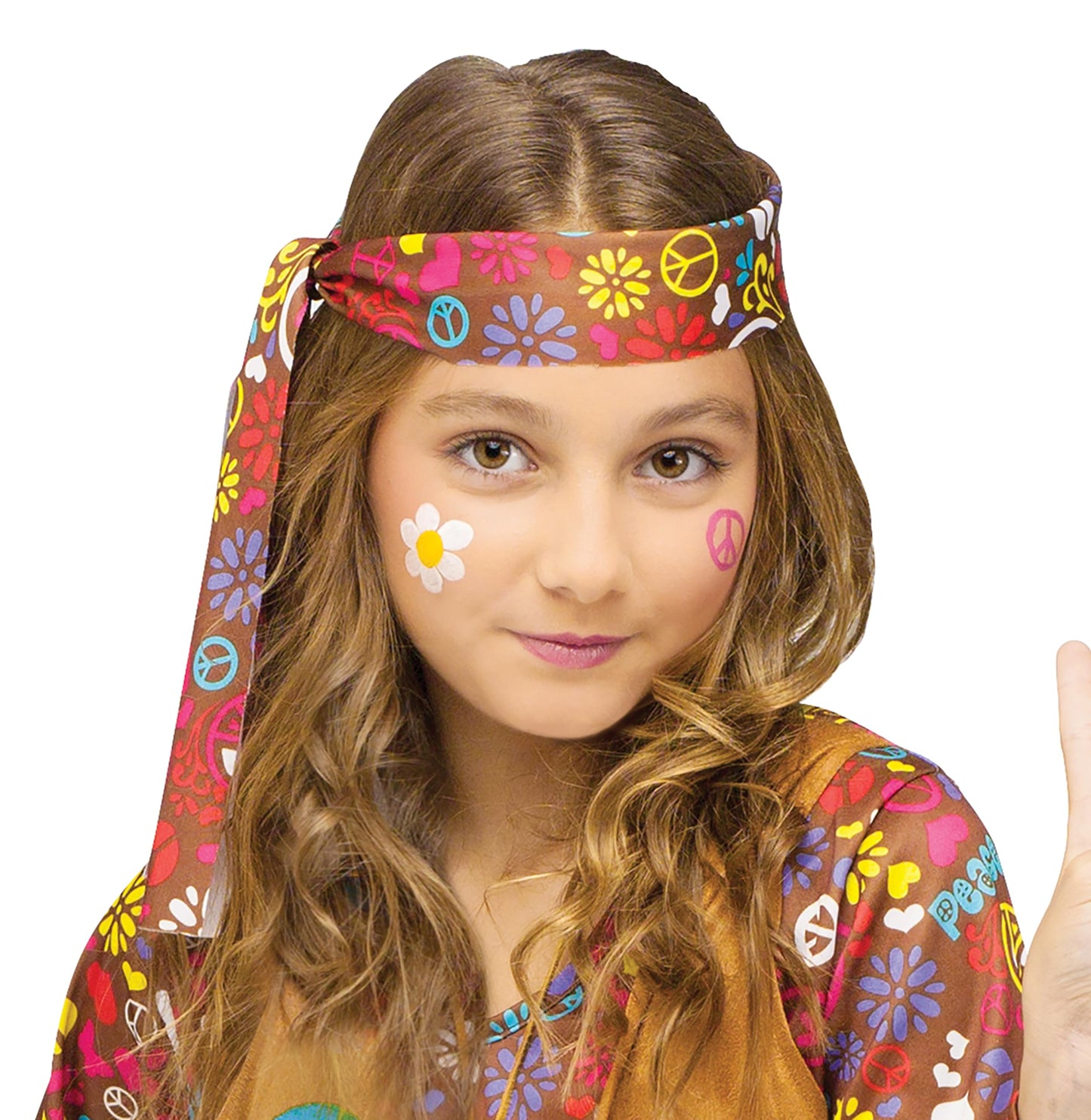 Fun World Girl'S Peace & Love Hippie Child Costume, Large