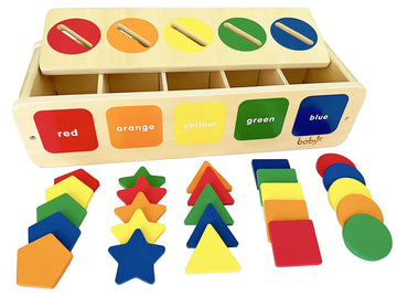 Dailyfunn Montessori Toys Color&Shape Sorting Learning Matching Box For Baby Toddlers 1-3 Year Old