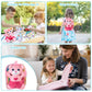 DRAWMYTOY Coloring Plush Toy - Pink Bear, 14.96" Cotton Doll with 5 Washable Markers for Kids Ages 4-6