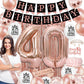 40Th Birthday Decorations For Women,Rose Gold Happy 40Th Birthday Party Decorations Woman Birthday Balloons 40 And Fabulous Sash