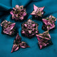 ARUOHHA DND Metal Dice Set Purple Red Leaf Design D&D Dice Set with Gift Box, Dungeons and Dragons Handmade D + D Polyhedral Dic