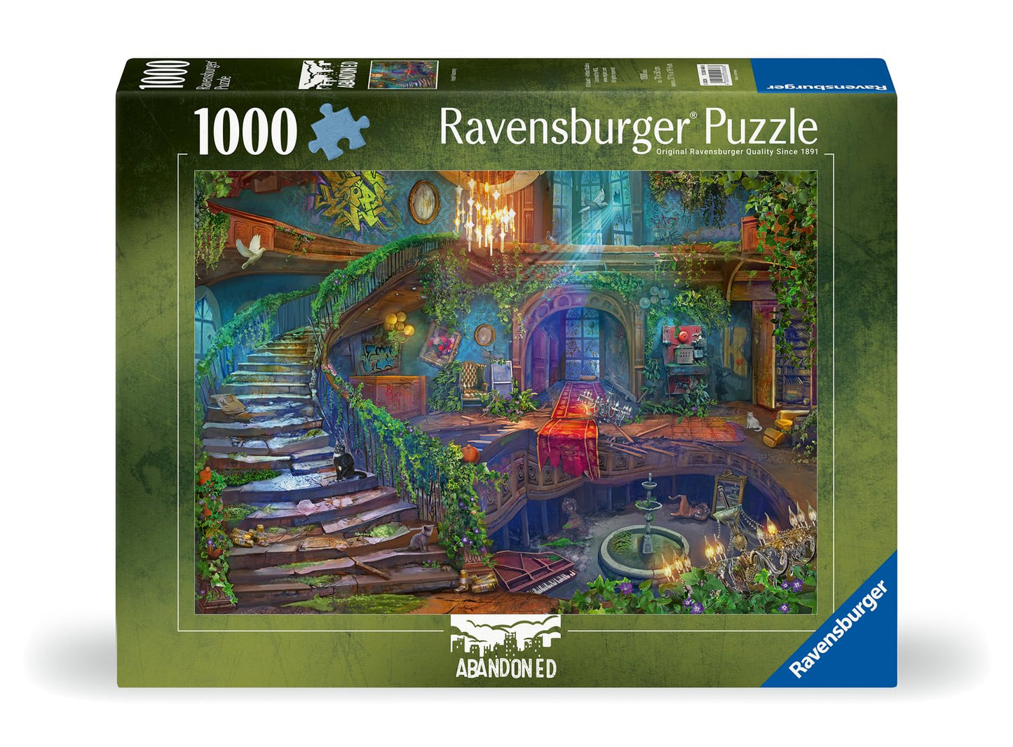 Ravensburger 1000 Piece Jigsaw Puzzle - Abandoned Series Hotel Vacancy, Cardboard, Multi Color, Model 12000486, Made in Germany