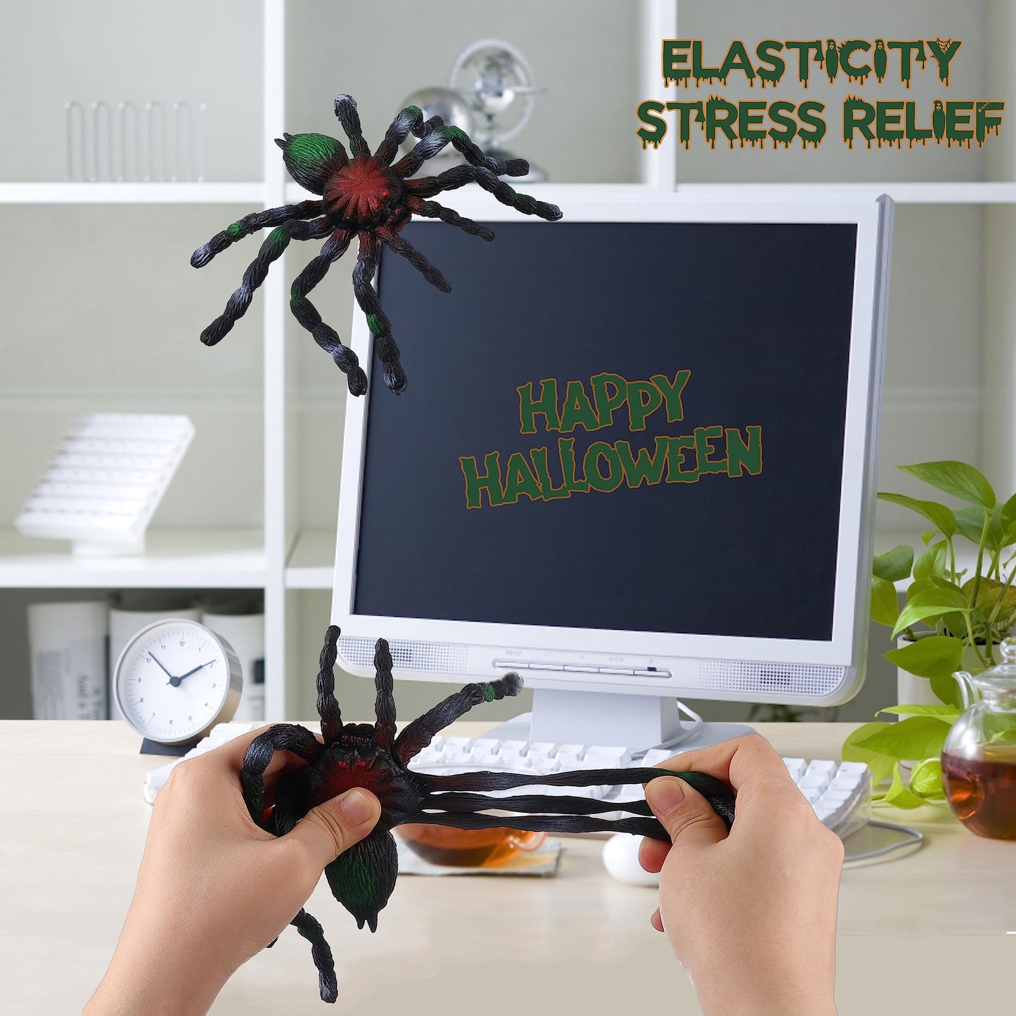 Flormoon Spider Toys, Realistic Rubber Tarantula Figurines For Halloween Decor, Trick Joke Props, Birthday Party Cake Topper Gift For Boys And Girls