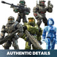 Mega Halo The Series Vehicle Building Toys Set, Fleetcom Warthog Atv With 469 Pieces, 5 Micro Action Figures, Poseable Articulation, Kids And Fans