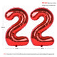 40 In Red Number Balloons Helium Foil Mylar Balloon Birthday Party Banquet Decoration Digital 22