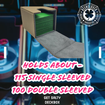 JGFinds KeenClover Card Deckbox for CCG TCG, Holds 100-115 Sleeved Cards, PVC Free Deck Box (Get Salty)
