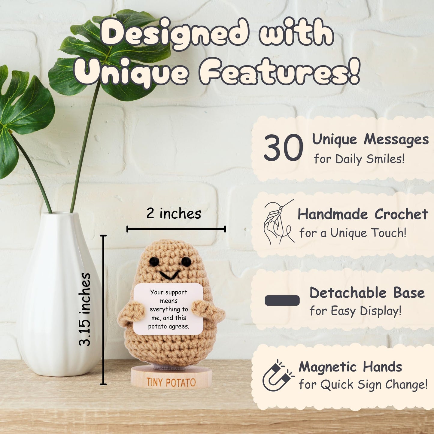 Mother-in-Law Birthday Gifts- Handmade Crochet Potato Doll with 30 Loving Signs for Mother In Law for Christmas, Birthday Apprec