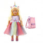 DOLLFUN 18 inch Doll Clothes and Accessories  Unicorn Dress Set Includes Shoes  Unicorn Headbands & Backpack(Compatibie with Most 18 Inch Doll)