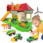 Oriate Toy Barn House with Tractor & Animal Farm, 1 64 Diecast Tractors Toys for Kids 3-5 4-6, Big Red Farm Barn Toys Playset fo
