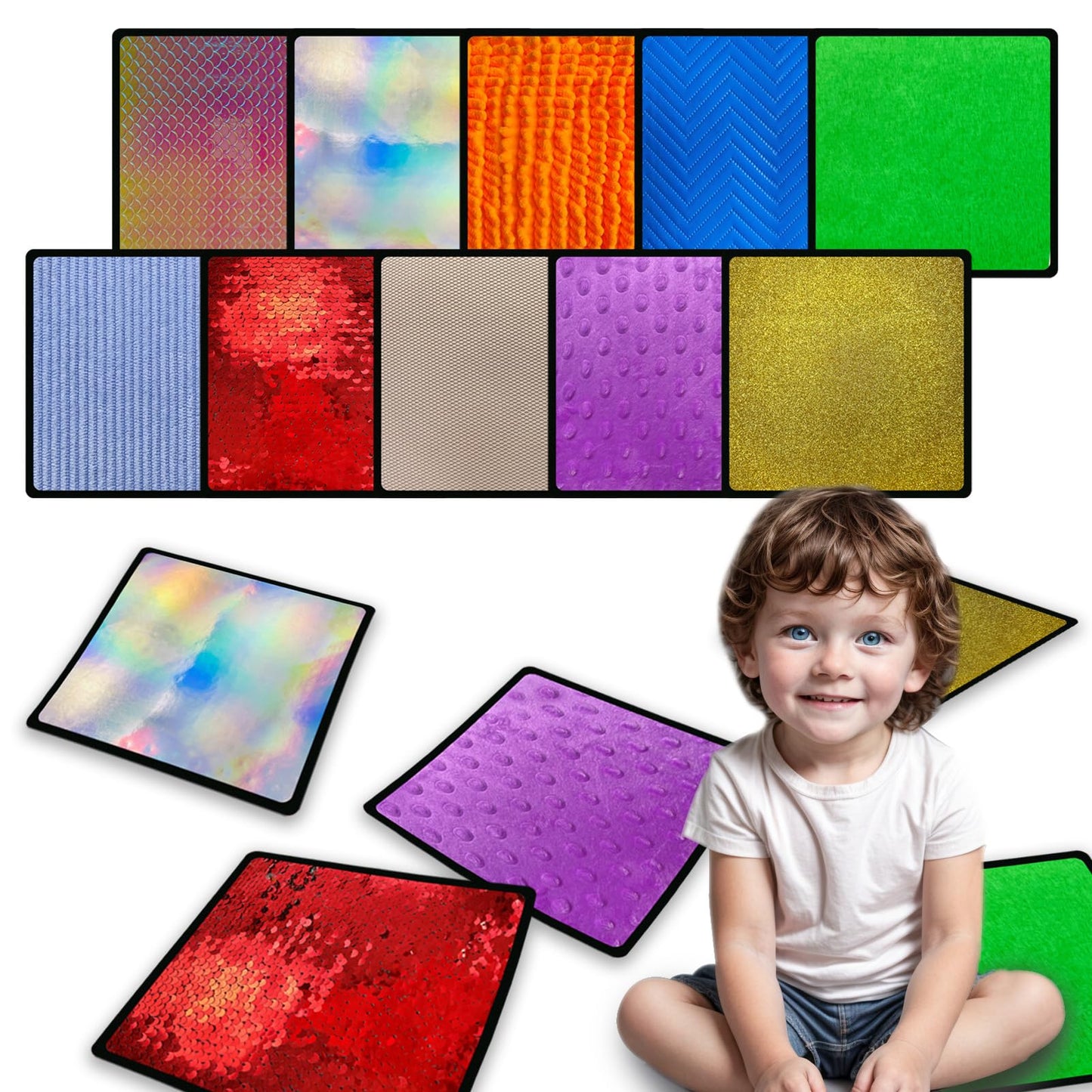 Bouiexye 10 Sets Sensory Mats For Autistic Children Textured Sensory Tiles Sensory Toys Babies And Toddlers With Sensory Issues