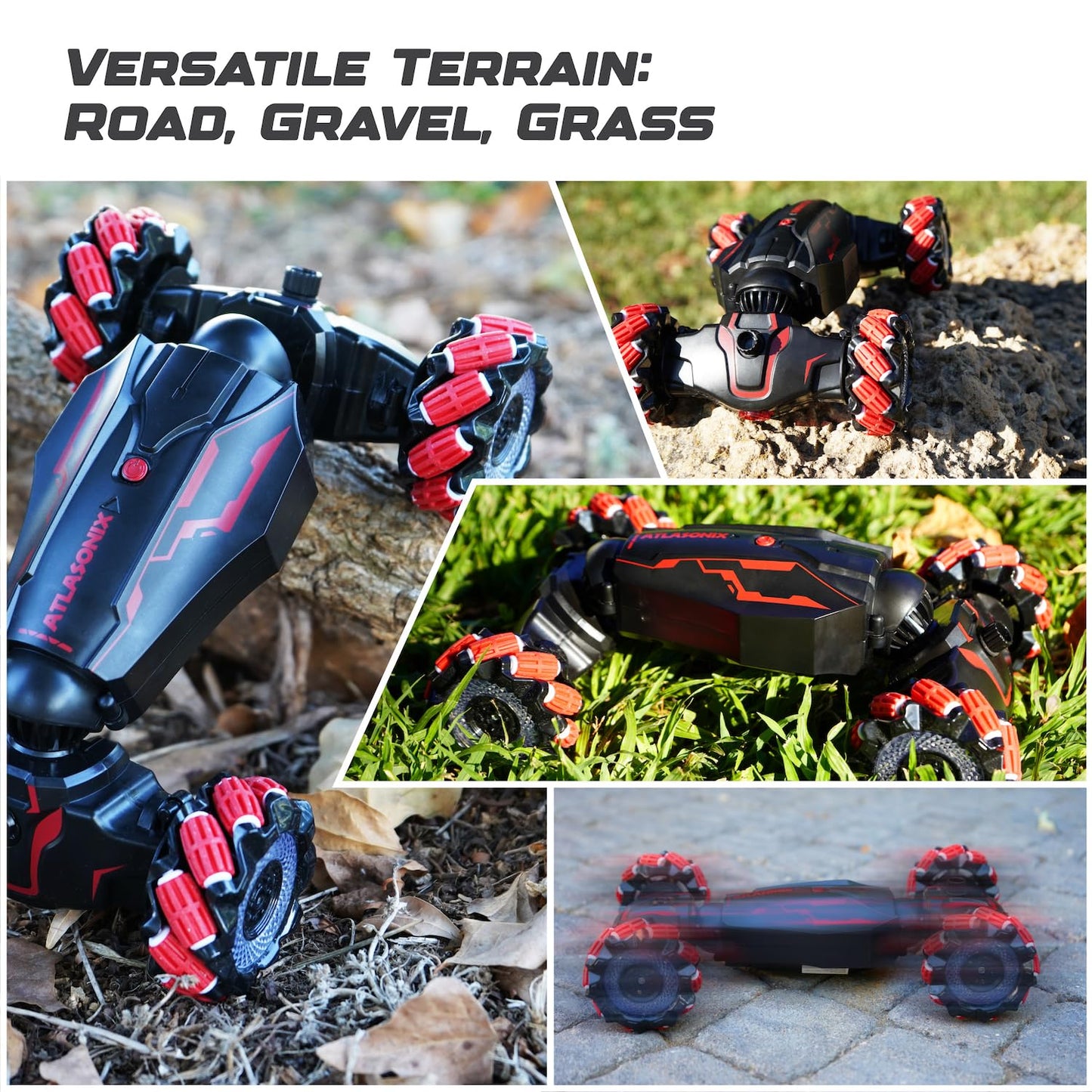Gesture Sensing RC Stunt Car - Hand Controlled RC Car with 360 Rotating Stunts, Double-Sided Driving, and Hand Gesture Remote Co