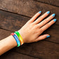 Dminya Happy Birthday Rubber Bracelets Colored Silicone Stretch Wristbands for Birthday Party Supplies Favors 30 Pack rubber bra