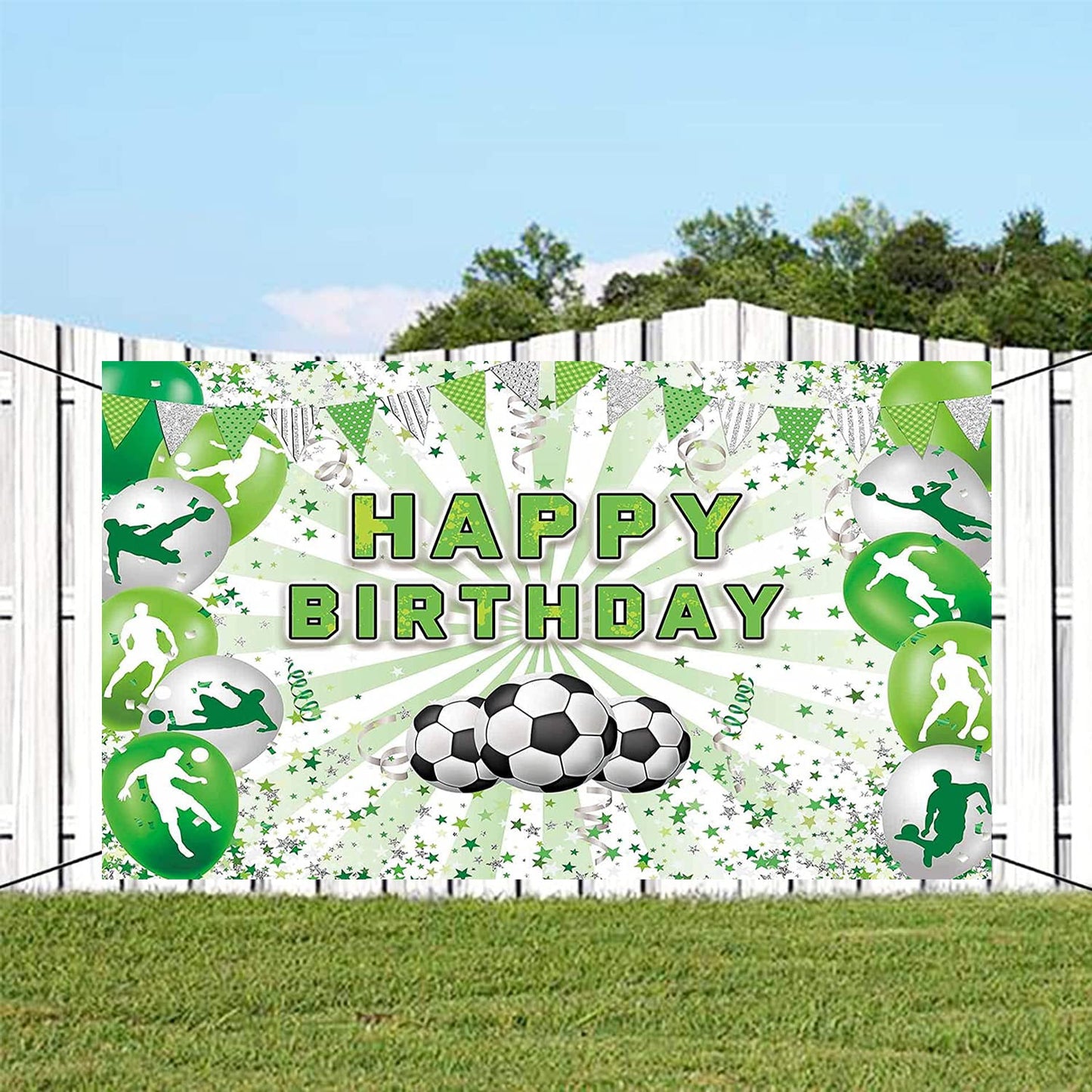 Soccer Themed Birthday Party Decoration Soccer Happy Birthday Backdrop Photo Background Banner Poster For Soccer Party Decoratio