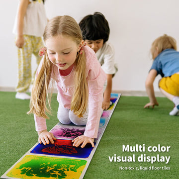 LONGKING Sensory Floor Tiles, 12x12 Inch Vinyl, Purple, Model LKUV35, Ideal for Activity Play Centers and Autism Sensory Needs