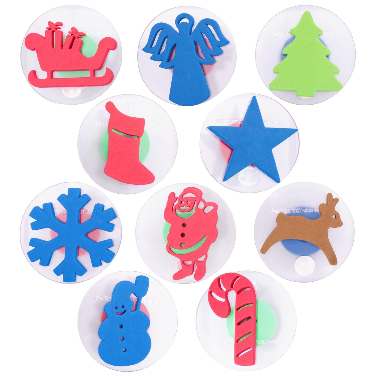 READY 2 LEARN Giant Stampers - Christmas Shapes - Set of 10 - Easy to Hold Foam Stamps for Kids - Arts and Crafts Stamps for Dis