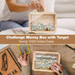 Homgaty Wooden Money Box Money Bank, Clear Countdown Money Saving Box With 10000 Dollars Target, Money Box With Money Target And Numbers To Check For Adults Kids Boys Girls
