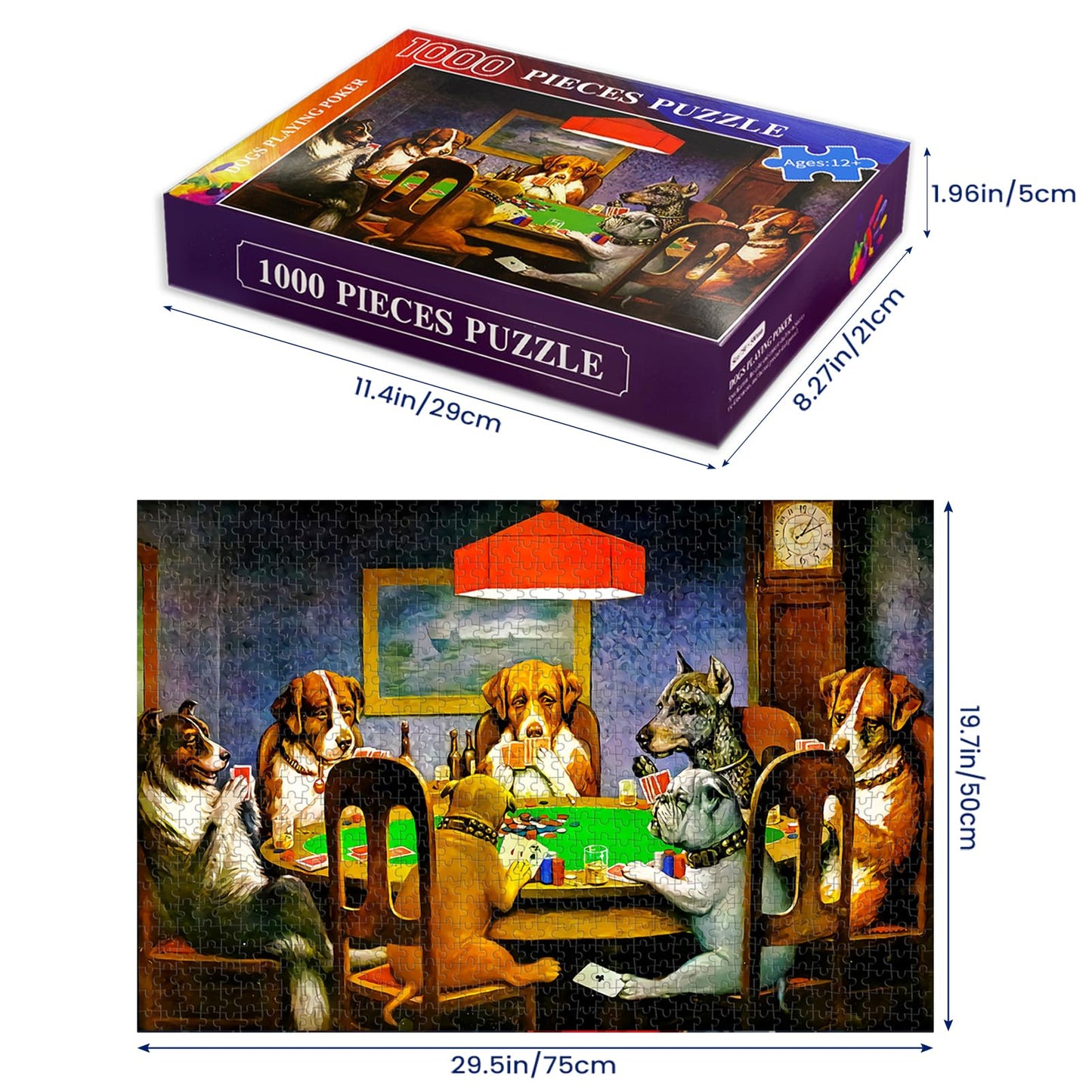 1000 Pieces Jigsaw Puzzles for mature-themeds Wooden Jigsaw Puzzle 1000 Piece mature-themed Puzzle Children  Dogs Puzzles DIY Home Decor Wall Art Game Toy Gift for Family Dad Mom Wife Friends  29x20In