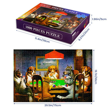 1000 Pieces Jigsaw Puzzles for mature-themeds Wooden Jigsaw Puzzle 1000 Piece mature-themed Puzzle Children  Dogs Puzzles DIY Home Decor Wall Art Game Toy Gift for Family Dad Mom Wife Friends  29x20In