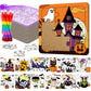 Fullhawl 12 Sets Puzzles Color Your Own Puzzles DIY Jigsaw Crafts with 12 Stackable Crayons and 12 Bags for Learning Education Toys Gifts Prizes Birthday Party Supplies (12  Halloween)