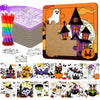 Fullhawl 12 Sets Puzzles Color Your Own Puzzles DIY Jigsaw Crafts with 12 Stackable Crayons and 12 Bags for Learning Education Toys Gifts Prizes Birthday Party Supplies (12  Halloween)